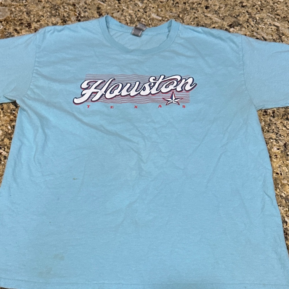 Gildan Light Blue Houston Texas Tee